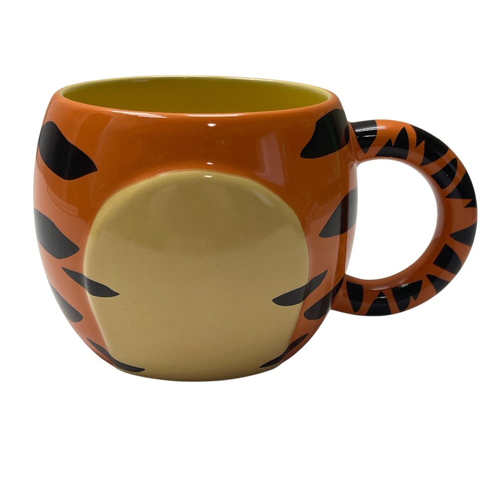 Disney Tigger Mug 3D Orange Winnie the Pooh Ceramic Coffee Cup Striped Tail